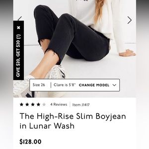 Madewell high rise slim crop boy jean